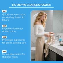 Detergente en polvo para ropa: elimina manchas rápidamente en el hogar, ilumina y refresca, limpieza profunda, suave con la ropa, fácil de usar. - Blanco - Ver 8