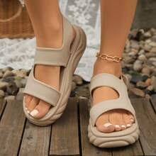 2026 New Thick Sole Sandals, Lightweight Non-Slip Comfortable Casual Sports Beach Platform Sandals For Plus Size Women