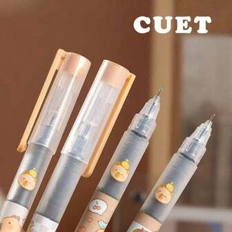 Capybara Cute Retractable Pens Gel Ink Pens Cute Pen, 0.5mm Black Ink Writing Pen Office Supplies,Large-Capacity Multi-Layer Pencil Case,Back To School Supplie Essentials Office Supplies Valentine's Day Gifts