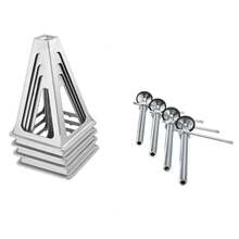 RV Stabilizer Jacks, 4 Pack Aluminum RV Leveling Jacks, RV Stack Jacks For RV Travel Trailer Camper, Single Screw Jack Support Up To 6000 Lbs, Adjustable From 11 Inch To 17 Inch - Silver - View 8
