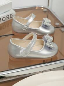 Girls' Soft Sole Bowknot Princess Shoes, New Spring/Autumn Shoes - Silver - View 8