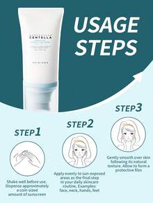 SKIN1004 1瓶50毫升 SPF50+ PA++++ 保湿舒缓敏感肌适用马达加斯加积雪草和透明质酸水基防晒乳液，适合干性及敏感肌肤，海滩度假必备 - 玻尿酸積雪草水感防曬霜 50ml - 查看 5