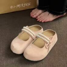 Mules de Punta Cerrada  de Suela Gruesa para Mujeres, Zapatos Mary Jane de Otoño 2025 Nuevos y Fáciles de Poner - rosa - Ver 9