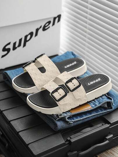 2026 Spring/Summer New Men's Soft-Sole Plus Size Slippers Size 47, Non-Slip Wear-Resistant Lightweight Soft Slippers, Indoor Casual One-Word Birkenstocks, Outdoor Beach Slip-On Sandals