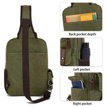 Vintage Messenger Bag, Canvas Backpack For Travel, Men's Shoulder Bag, Dual-Use Bag For Hand Carry And Crossbody Carry,Green - Màu xanh lá - Xem 6