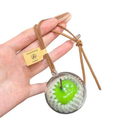 1个创意苹果吊坠，可爱汽车装饰，女友礼物，包包挂饰，钥匙扣，派对小礼物，迷你摆件，生日/节日/情人节礼物