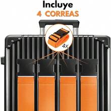 Set de 4 Correas de Equipaje para Maletas Ajustable, Cinturn para Maletas de Viaje de 1.8 Metros de Fcil Identificacin, Accesorios de Viaje Naranja - Naranja - Ver 5