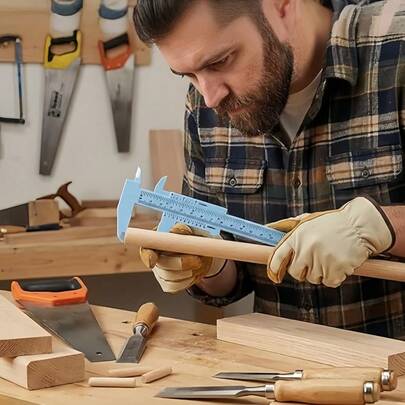 Plastic Vernier Caliper Measuring Tool 6 Inch/150mm, Eyebrow Measuring Tool, Brow Mapping Ruler, Metric Millimeter And Inch 2 In 1