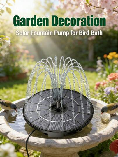 2,8 W uppgraderad soldriven flytande fontänpump, 6 modeller tillgängliga, gör-det-själv-kit, lämplig för fågelbad, trädgårdsdamm, automatisk vattenpump, levereras med 1 meter strömsladd, solcellsdriven fontänluftare, kan användas för syresättning av akvarier och trädgårdsdekorationer, vattenlandskap