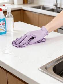 100/50/4pcs Per Pack (Without Box), Available In Deep Pink And Light Purple. Disposable Nitrile Gloves. Sizes: S, M, L, XL. Durable, Waterproof, And Thick, Suitable For Household Cleaning. Also Applicable For Kitchen, Bathroom, Cleaning, Tattooing, Beauty Care, Hair Coloring, Pet Care, Salons, And Cleaning Supplies. - Light Purple - View 7