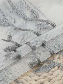 2pcs,Delicate Floral Embroidery Sheer Curtains - Light Filtering Sheer Drapes For Bedroom/Living Room - White - View 4