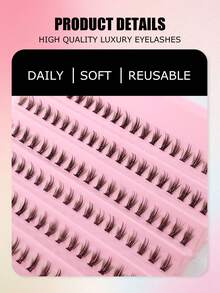 200片C型卷翘下睫毛 - 自然逼真，可重复使用，适合新手DIY嫁接，简单易用，沙龙品质，持久耐用，假睫毛嫁接，睫毛簇，单根睫毛，假睫毛