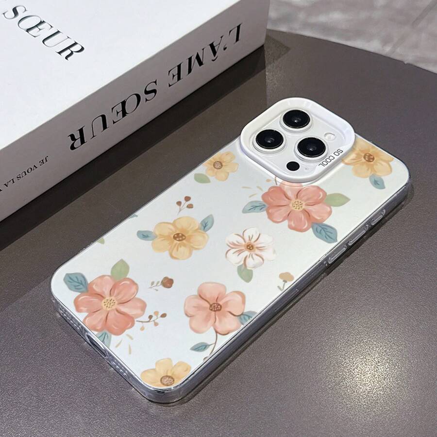 Funda de Teléfono con Patrón de Estampado Floral Plateado Integrado Compatible con iPhone 11 12 13 14 15 15 Pro 15 Plus 15 Pro Max 7 Plus 8 Plus XS Max XR 11 Pro 12 Pro 13 Pro 14 Pro 11 Pro Max 12 Pro Max 13 Pro Max 14 Pro Max 14 Plus 16 Pro 16 Plus 16 Pro Max - Colores mixtos - Ver 1