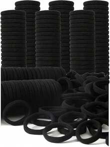 50/100/200 pièces/set Simples Noirs de base 4 cm Élastiques pour cheveux de couleur unie, convenant aux femmes et aux filles pour un usage décontracté. Élastiques à cheveux, chouchous, supports de queue de cheval, accessoires pour cheveux, élastiques à cheveux, bandes élastiques pour cheveux, accessoires de beauté pour les cheveux à la maison - Multicolore - Voir 2