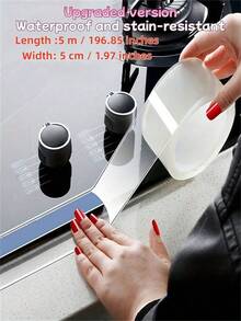 1卷硅胶厨房浴室防水胶带，厨房接缝密封条，透明防水条，浴室马桶缝隙角线胶带，适用于厨房、浴室、水槽、瓷砖、台面、管道 - 粘合光滑耐用，无缝修补，水槽密封，浴室密封，水槽缝隙密封，耐用材料，是家庭和餐厅的理想选择。 - 無色 - 查看 14