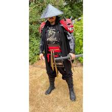 ThePirateDressing Pirate Medieval Renaissance Halloween Costume Large Sash,Red(LinenFabric - Red(LinenFabric - View 6