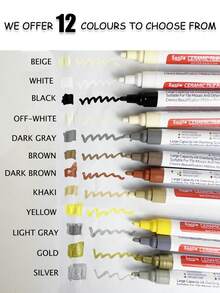 瓷砖填缝笔，适用于厨房/浴室墙地砖的着色和裂缝修补，防水防霉 - 彩色 - 查看 2