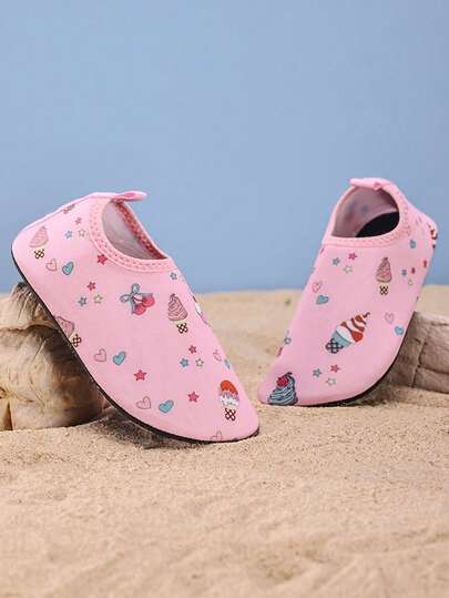 1 Pair Kids Outdoor Sports Casual Fashion Non-Slip Breathable Cartoon Pattern Boys Girls Beach Shoes Water Shoes Training Shoes Yoga Shoes