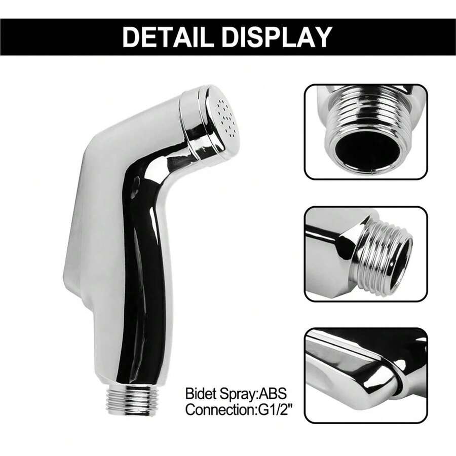 高压马桶冲水喷枪 - 浴室清洁多功能工具！高压水流可冲走马桶污渍并清洁坐浴盆，4英寸通用接口，安装快捷，瞬间清洁难以触及的污垢。 - 銀色 - 查看 1