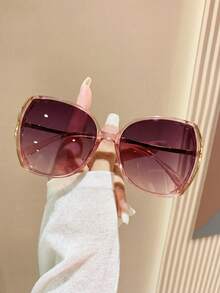 1 Pair Retro Square Sunglasses In Purple & Pink, Elegant & Versatile Design Suitable For Various Occasions: School, Vacation, Travel, Sports, Festivals, Outings, Summer Accessory