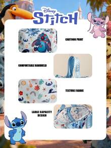 Disney 1个官方授权史迪奇印花手提袋，女士可爱卡通手提包，日常使用，可调节肩带斜挎包，方便携带 – 适合女性/女孩/学生，购物、外出理想之选 - 彩色 - 查看 8