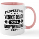 White/Pink Inside - Property Of Venice Beach Bodybuilding Mug