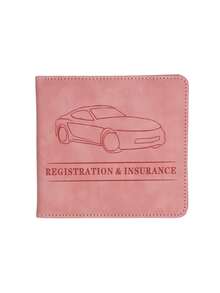 1 szt. organizer samochodowy do przechowywania dokumentów premium – uchwyt na dokumenty ze skóry PU ze stylową przegródką na prawo jazdy, wygodny w użyciu w podróży - Wielokolorowe - Zobacz 16