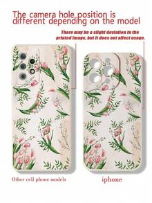 1个少女粉色郁金香花卉图案印花加厚防摔手机壳，兼容 16/11/16 Pro/16 Plus/16 Pro Max/16 e/15 Pro Max/13/14/12/XS/XR/7G/8P、Galaxy S25/S25 Plus/S25 Ultra/A16/A36/A26/A56/A50/A12、11/12 Pro/12/12 X/13 Pro/14 Pro/15 Pro、Redmi 10/9/Note9/12c/Note11 Pro/Note8 Pro - 彩色 - 查看 5