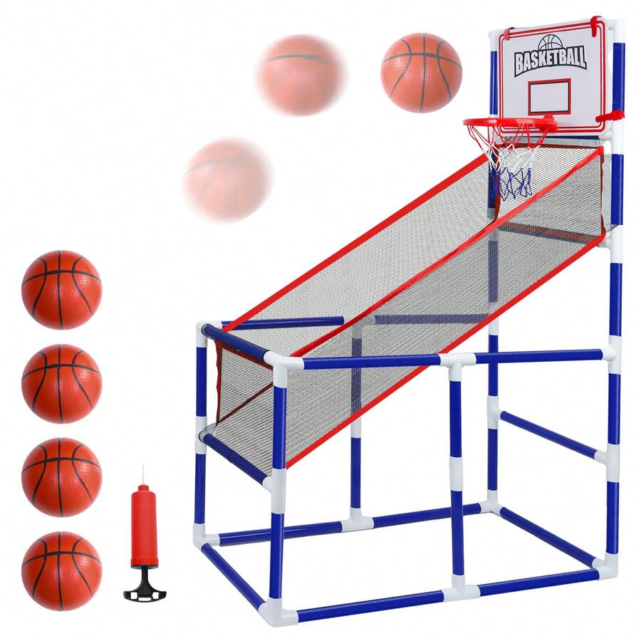 Kids Basketball Hoop Arcade Game, Indoor & Outdoor Mini Basketball Set With Ball & Portable Air Pump, Basketball Shooting Game For Ages 3+ - Multicolor - View 1