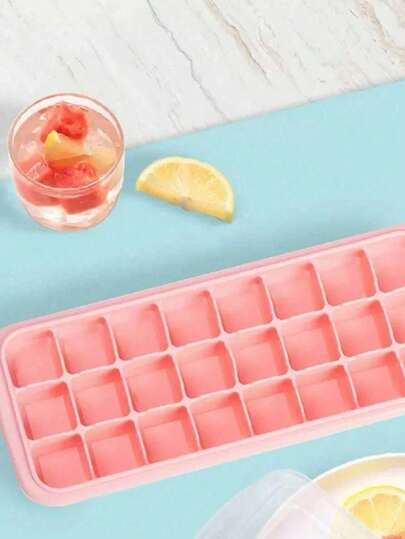 1个硅胶冰砖模具，多色透明14/24格冰砖冰盘，适用于冰箱