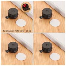 4pcs Dual Bearing Swivel Caster Wheels With Brake, Wear-Resistant, Load-Bearing, Suitable For Home Use, Universal Rollers