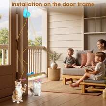 Interactive Cat Toys For Indoor Cats - Automatic Flying Bird Feather And Mouse Wand Enrichment Toy Hands-Free Or Handheld USB-Rechargeable  Play Chase Exercise For Bored Kittens And Adult Cats+FVXCSDS - Màu xanh lam - Xem 4