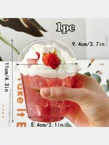 100pcs Transparent Plastic Cups With Lids, Crystal PET Material, Suitable For Desserts, Parfaits, One-Time Party Cups, Can Hold Fruits, Ice Cream, Cupcakes, Chilled Beverages, Also Can Be Used As School Supplies, Food Bags, Food Boxes To Hold Candies, Chocolates, Cookies, Ideal For Halloween Or Christmas Parties - Multicolor - View 16