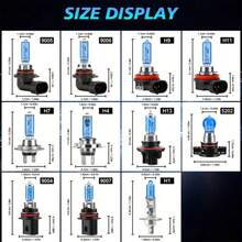 2pcs H7 H4 H11 H1 H13 9007 9012 880 5202 H9 9005/HB3 9006/HB4 100W 12V Halogen Car Headlight Bulbs, 900% Brighter 6500K Super White Light, Long Lifespan, Easy Installation, Fit For 99% Vehicles, Plug And Play