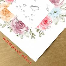 5pcs Watercolor Style Green Leaves And Flowers Wall Stickers, Removable Self-Adhesive PVC Waterproof Fresh Plant Decals, Suitable For Bathrooms, Kitchens, Light Switch Panels, And DIY Art Projects; A Pastoral Style Decoration. - Multicolor - View 7