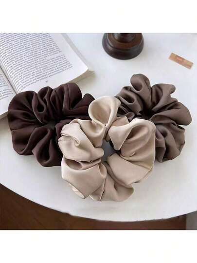 1 chiếc dây buộc tóc scrunchie màu nâu cà phê dành cho nữ, thời trang, thanh lịch, thiết kế tối giản, phù hợp cho sử dụng hàng ngày, dạo phố, dự tiệc, đi làm, du lịch, buộc tóc đuôi ngựa, búi tóc, rửa mặt, trang điểm, phối đồ, phụ kiện tóc trong xe hơi và phòng tắm.