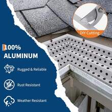 Guardas de desagüe de 5 pulgadas, sistema de cubierta de canalón de aluminio con acabado de fábrica, resistente y libre de óxido, instalación fácil DIY para proteger el desagüe del hogar de hojas y desechos - 50 pies - Ver 4