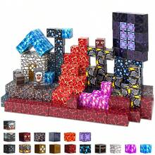 100/200/400 Peças Conjunto de Blocos de Construção Magnéticos do Mundo da Lava - Brinquedos de Construção de Cubos Magnéticos, Adequado para Presentes de Halloween, Natal e Aniversário - Brinquedos Sensoriais STEM para Crianças de 3+ Anos - Multicolorido - Visão 9