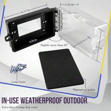CYPNENERLITES - Carcasa extra resistente a la intemperie cubierta de salida al aire última intervensión receptáculos GFCI doble instalación uso horizontal o vertical 1 banda de 6.1 x 3.4 x 2.8 pulgadas cubierta transparente IUC1HV-DFashion - Horizontal o vertical - Ver 3