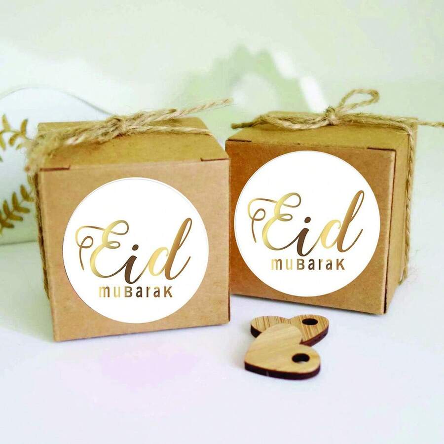 500pcs/Roll Eid Mubarak Golden Decorative Stickers, Exclusive Eid Festival Supplies For Party Decoration, Gift Packaging, Greeting Cards, Envelope Decoration - Multicolor - View 1