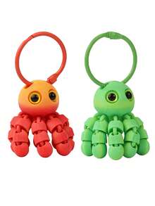 1/3/5pcs 3D Printed Ocean Animal Series Keychain, Creative Octopus Keyring Pendant Bag Charm Car Key Chain, Gift For Friends Birthday, Holiday, Daily - Multicolor - View 8