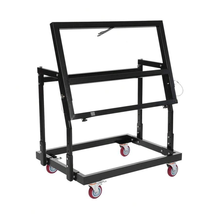 ZhdnBhnos Panel Handler Cart And Shop Stand, Tilting Panel Carts LBS Mobile Base Steel Stand Workbench Contains Rubber Swivel Casters, Lumber Furniture Workshop Warehouses Garage, Black - 變體,1 - 查看 1