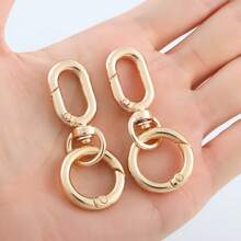 2pcs Swivel Clasps, Metal Lobster Claw Clasps With Keyring, For Keychain, DIY Crafts