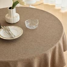 Waterproof Round Tablecloth For Round Dining Table, Decorative Rustic Soft Wipeable Table Cloths Cover Indoor Outdoor Use For Holiday,Wedding, Kitchen (70 Inch,Round (4-6 Seats),Coffee),Coffee70inchRound - Coffee70inchRound - View 3