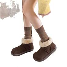 Botas de algodón cálidas con forro de lana y suela gruesa que aumentan la altura para mujeres, nuevas y versátiles botas de nieve cómodas para el invierno 2025 - marrón - Ver 6