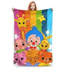 Cute Cartoon P-Plim Flannel Blanket Winter  Soft Bedding Throws For Ren Home Decor Pattern Bedspread Sofa Bed Cover(14).Jpg - trắng - Xem 1