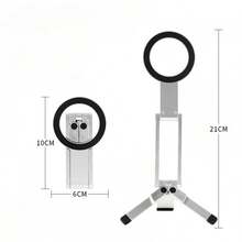 1pc,Portable Foldable Magnetic Phone Stand, Available In Black And Silver, Suitable For Phone Shooting, Video Recording And Phone Stabilizers. - Multicolor - View 9