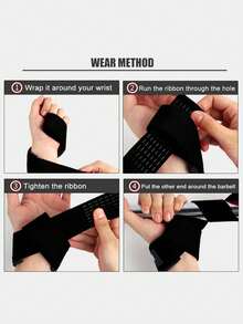 SKDK 1 Pair Adjustable Weight Lifting Wrist Straps Bodybuilding Powerlifting Strength Training Deadlifts Straps Gym Accessories MODJ - 黑色 - 查看 4