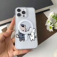 Cute Cartoon-Style Cat Character Phone Case, Drop-Proof TPU Acrylic Protective Case, Compatible With IPhone 17, 16, 15, 14, 13, 12, 11 Plus, Pro Max, Air, Galaxy S22, S23, S24, S25, Ultra Plus Edge. Supports Wired And Wireless Charging. A Christmas Gift For Friends, Loved Ones, Or Yourself. - Clear - View 22