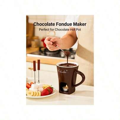 NEWChocolate Fondue Mugs Contain Fondue Bliss Cup Forks Chocolate Melting Cup Mini Chocolate Fondue Set Without Tealights Fondue Cups With Forks For Date Night Birthday Wedding Gifts White Red Black